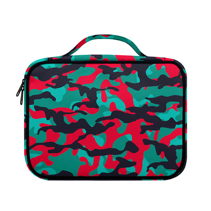 Pink Teal And Black Camouflage Print Briefcase Bible Bag
