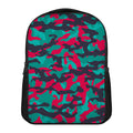 Pink Teal And Black Camouflage Print Casual Backpack