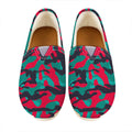 Pink Teal And Black Camouflage Print Casual Shoes