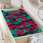 Pink Teal And Black Camouflage Print Changing Pad Cover