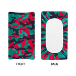 Pink Teal And Black Camouflage Print Changing Pad Cover