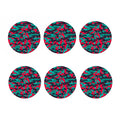 Pink Teal And Black Camouflage Print Coaster Set