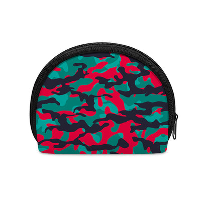 Pink Teal And Black Camouflage Print Coin Purse