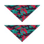 Pink Teal And Black Camouflage Print Dog Bandana