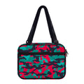 Pink Teal And Black Camouflage Print Double Strap Bible Bag