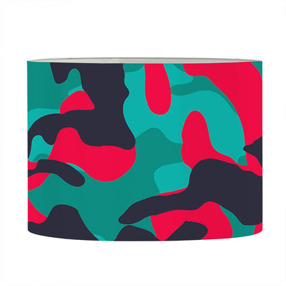 Pink Teal And Black Camouflage Print Drum Lamp Shade