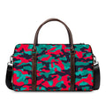 Pink Teal And Black Camouflage Print Duffel Bag
