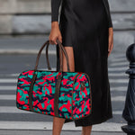 Pink Teal And Black Camouflage Print Duffle Bag