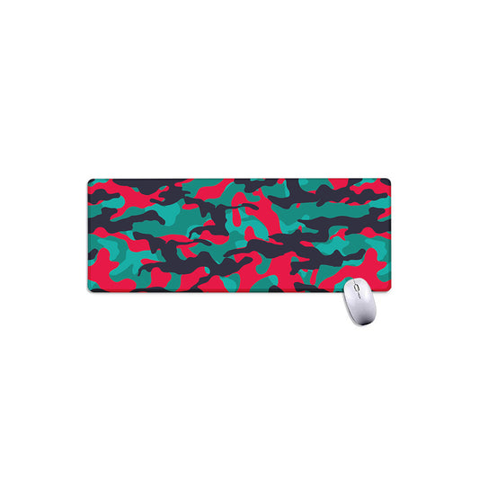 Pink Teal And Black Camouflage Print Extended Mouse Pad