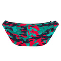 Pink Teal And Black Camouflage Print Fanny Pack