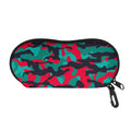 Pink Teal And Black Camouflage Print Glasses Case