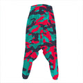 Pink Teal And Black Camouflage Print Hammer Pants