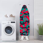 Pink Teal And Black Camouflage Print Ironing Board Cover