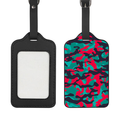 Pink Teal And Black Camouflage Print Luggage Tag