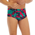 Pink Teal And Black Camouflage Print Men's Briefs