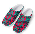 Pink Teal And Black Camouflage Print Mesh Casual Shoes