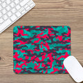 Pink Teal And Black Camouflage Print Mouse Pad