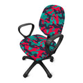 Pink Teal And Black Camouflage Print Office Chair Cover