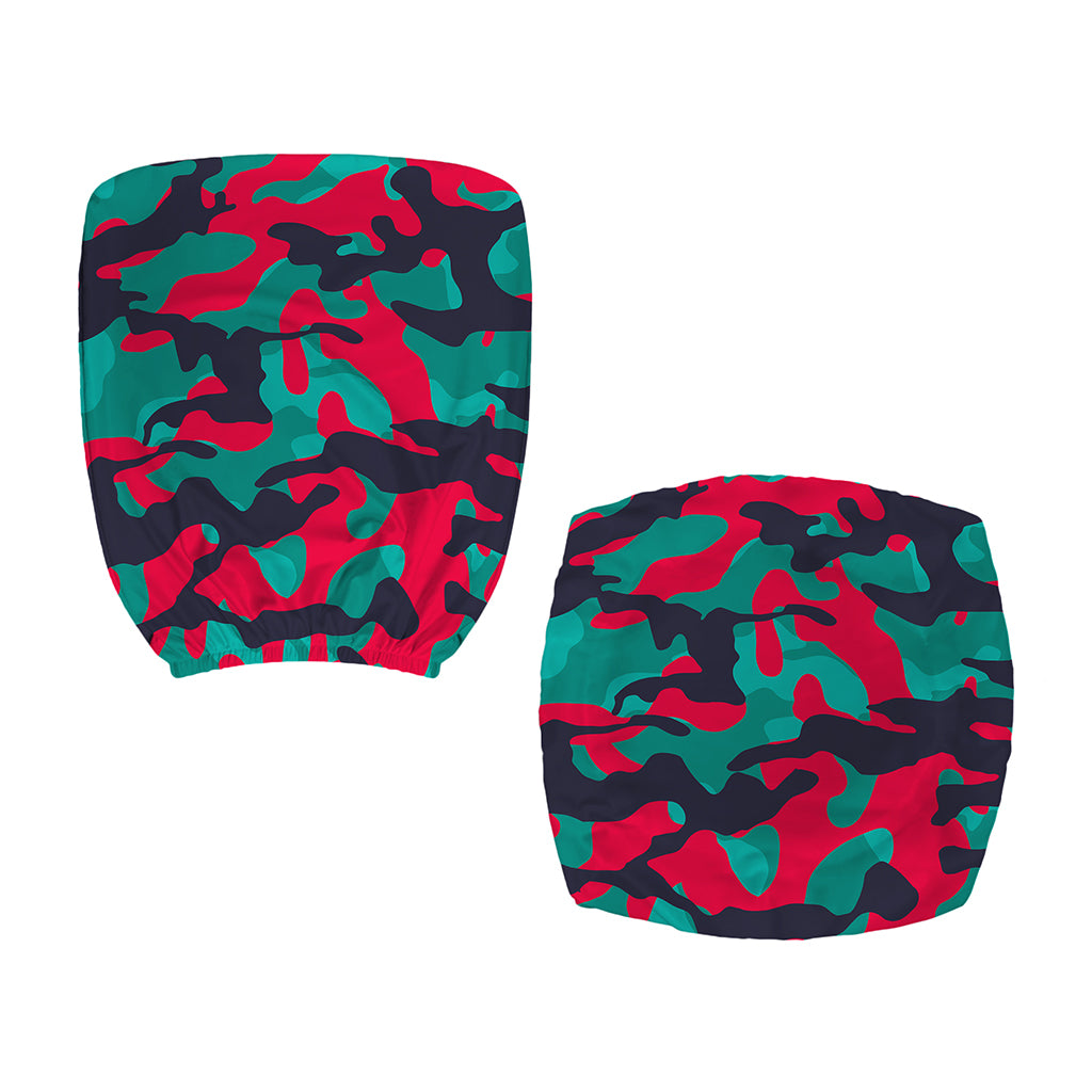 Pink Teal And Black Camouflage Print Office Chair Cover
