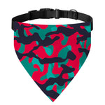 Pink Teal And Black Camouflage Print Over The Collar Dog Bandana