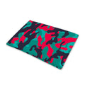 Pink Teal And Black Camouflage Print Pet Cooling Mat Cover