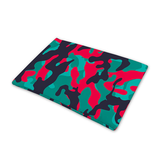 Pink Teal And Black Camouflage Print Pet Cooling Mat Cover