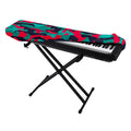 Pink Teal And Black Camouflage Print Piano Keyboard Cover