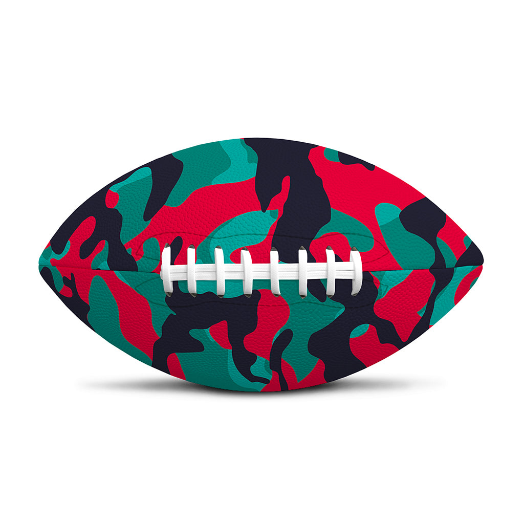 Pink Teal And Black Camouflage Print Rugby Ball