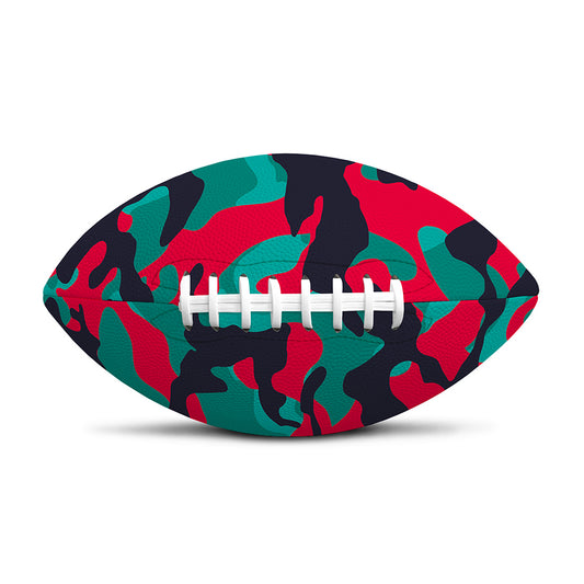 Pink Teal And Black Camouflage Print Rugby Ball