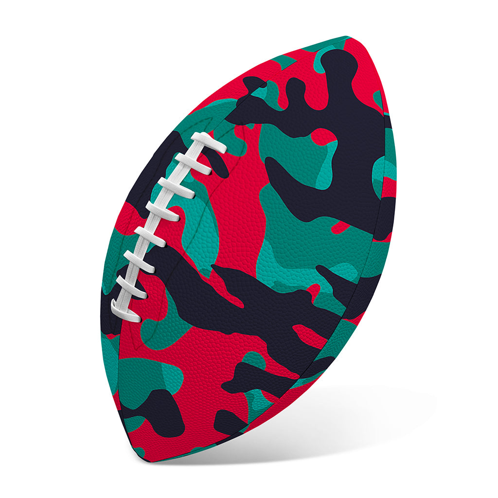 Pink Teal And Black Camouflage Print Rugby Ball