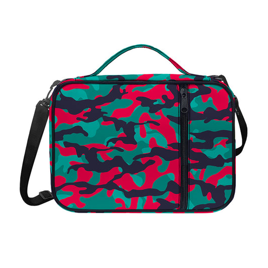 Pink Teal And Black Camouflage Print Shoulder Strap Bible Bag