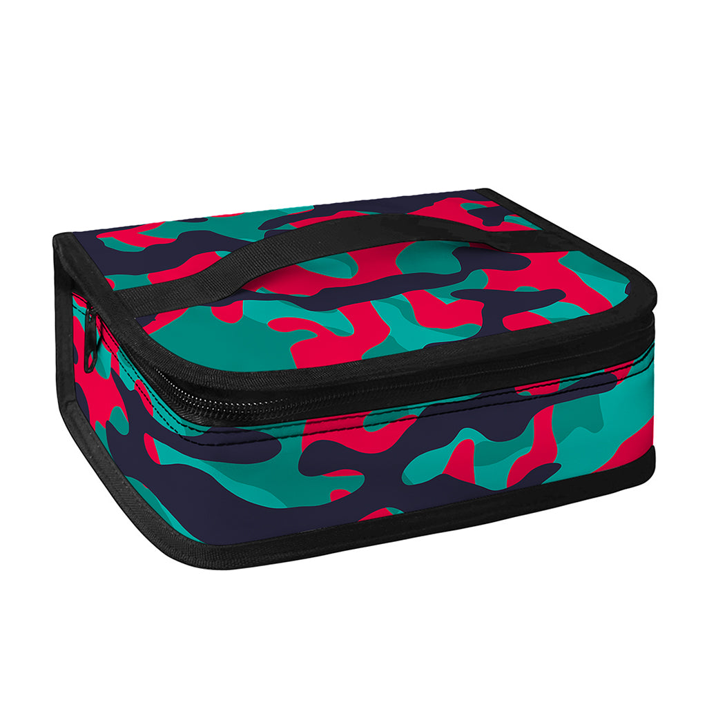 Pink Teal And Black Camouflage Print Small Lunch Bag