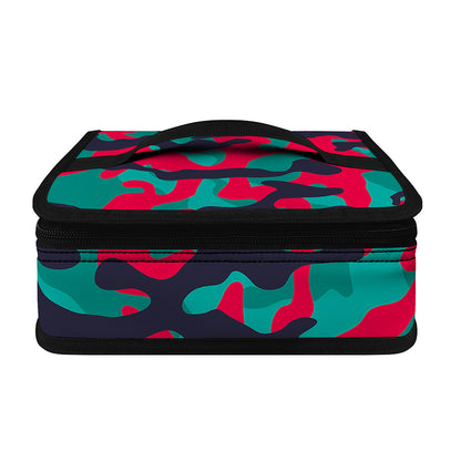 Pink Teal And Black Camouflage Print Small Lunch Bag