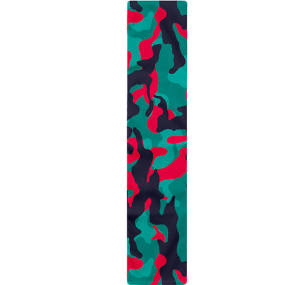 Pink Teal And Black Camouflage Print Table Runner