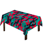 Pink Teal And Black Camouflage Print Tablecloth