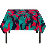 Pink Teal And Black Camouflage Print Tablecloth