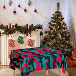 Pink Teal And Black Camouflage Print Tablecloth