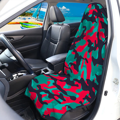 Pink Teal And Black Camouflage Print Waterproof Car Seat Cover