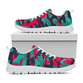 Pink Teal And Black Camouflage Print White Running Shoes