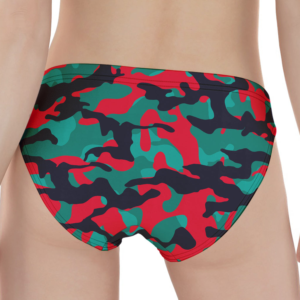 Pink Teal And Black Camouflage Print Women's Panties