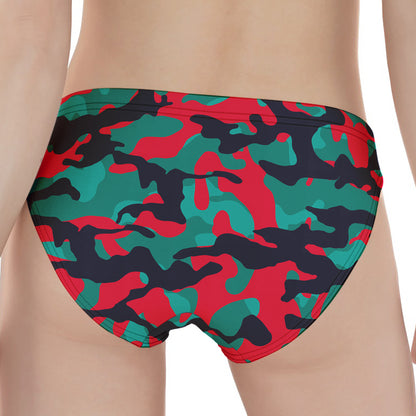 Pink Teal And Black Camouflage Print Women's Panties