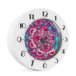 Pink Teal Bohemian Mandala Pattern Print Alarm Clock