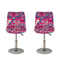 Pink Teal Bohemian Mandala Pattern Print Bar Stool Covers