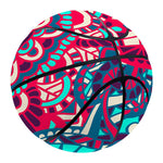 Pink Teal Bohemian Mandala Pattern Print Basketball