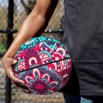 Pink Teal Bohemian Mandala Pattern Print Basketball
