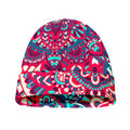 Pink Teal Bohemian Mandala Pattern Print Beanie