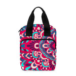 Pink Teal Bohemian Mandala Pattern Print Bible Tote Bag