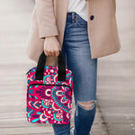 Pink Teal Bohemian Mandala Pattern Print Bible Tote Bag