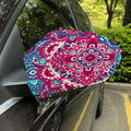 Pink Teal Bohemian Mandala Pattern Print Car Side Mirror Covers