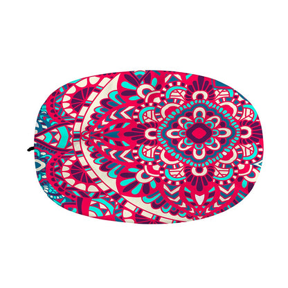 Pink Teal Bohemian Mandala Pattern Print Car Side Mirror Covers
